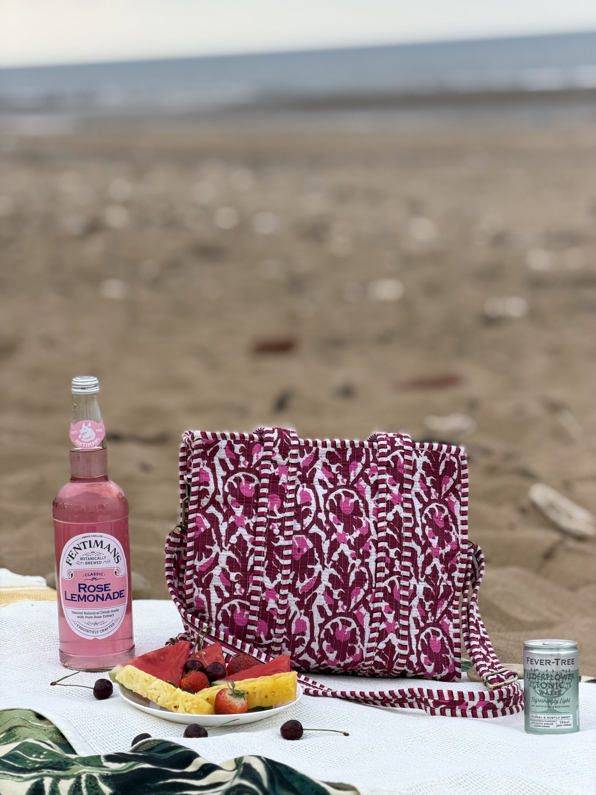 Pink Block Print mini tote bag - Image 2