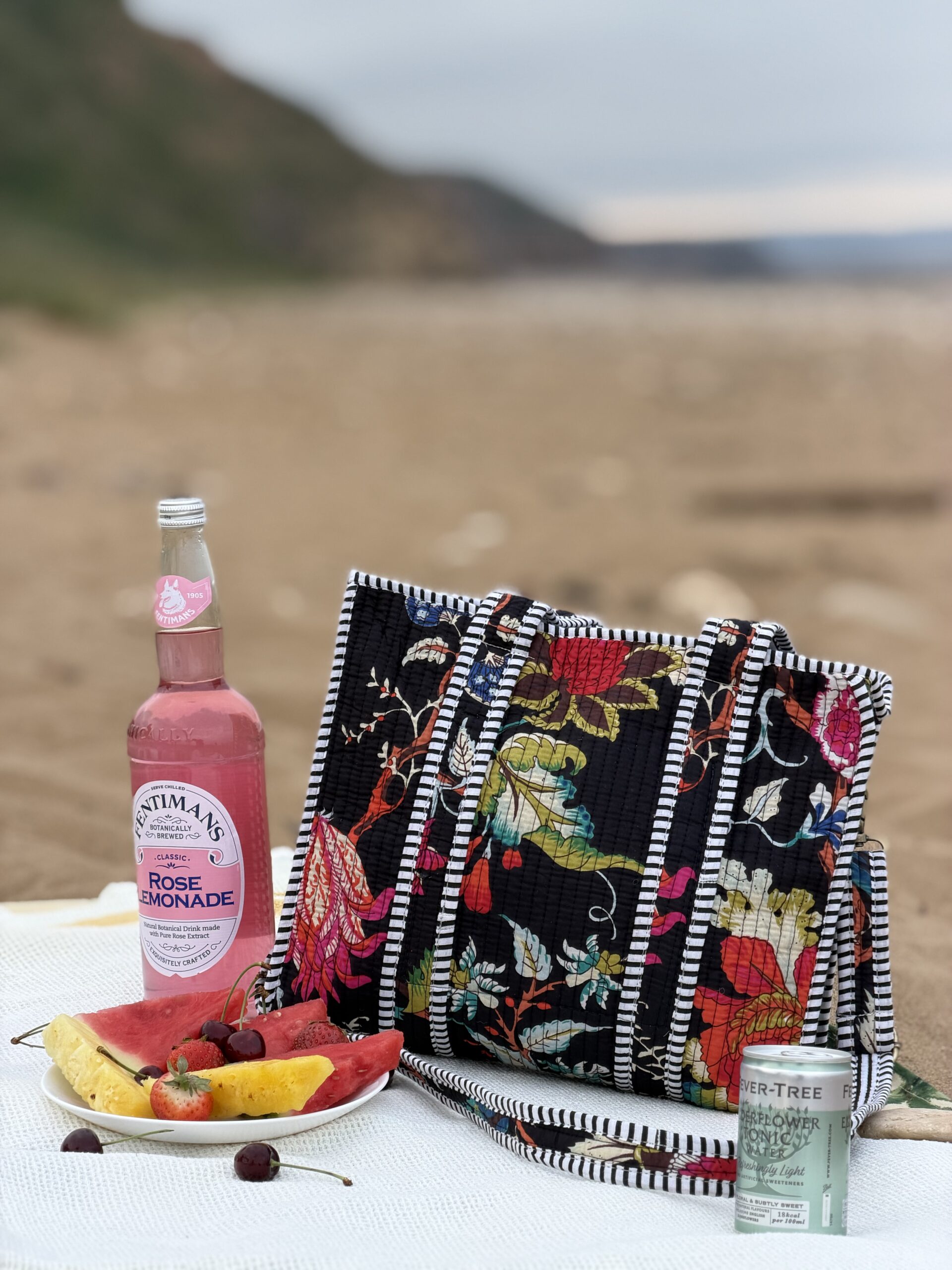 Midnight Botanica mini tote bag