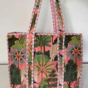 Peach Peacock Midi and Large Tote bag
