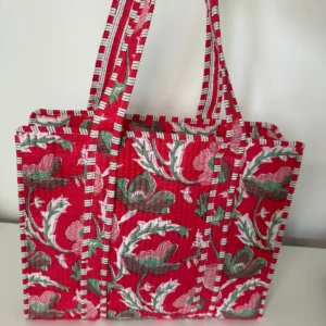 Red Camelia Midi and Large tote bag