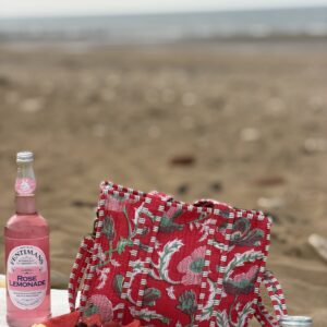 Red Camelia mini tote bag