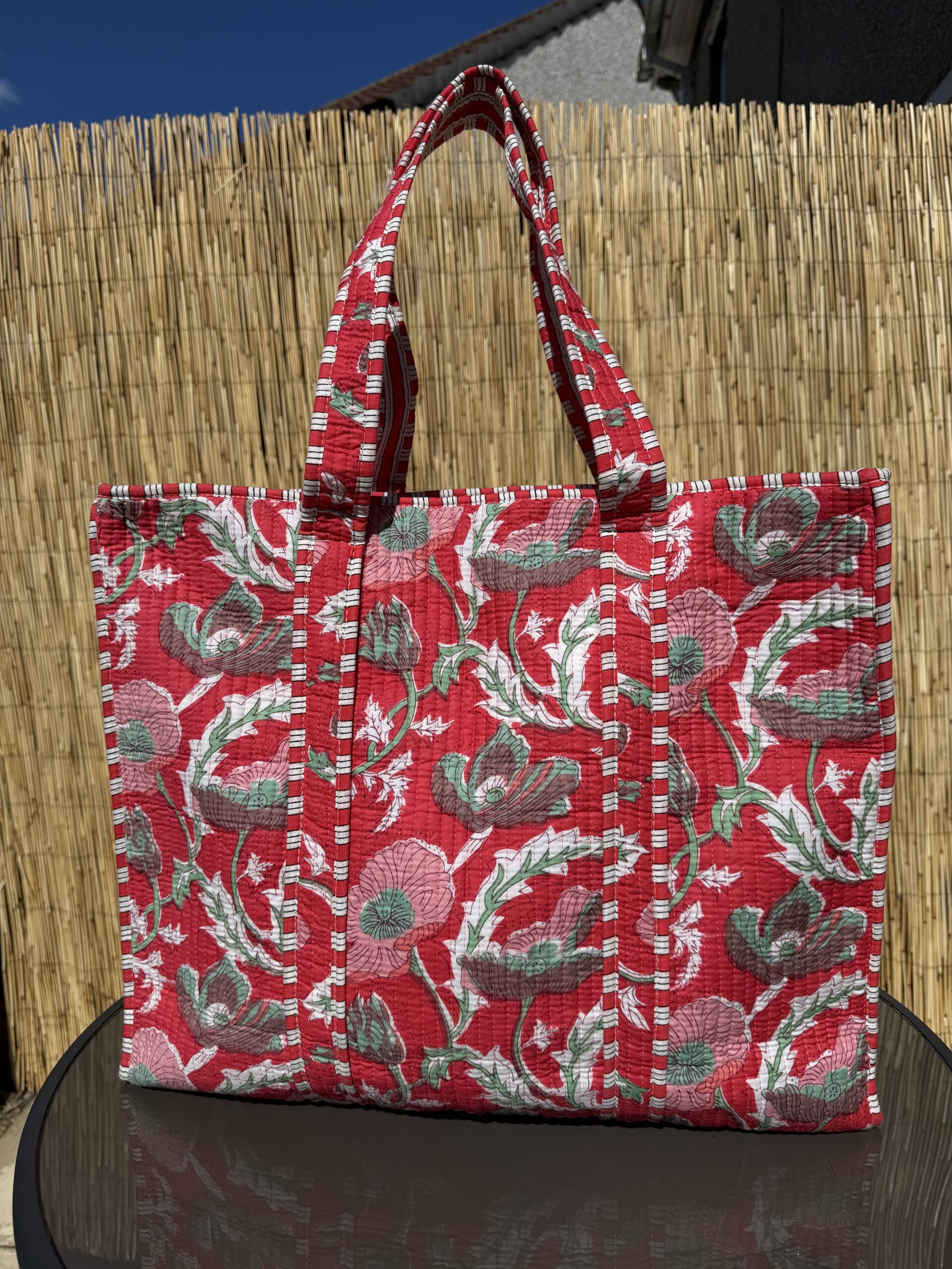 Red Camelia Large tote bag